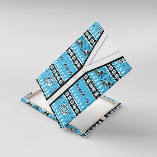 Sharks Rugby Christmas Canvas Wall Art Aboriginal Seamless Cardigan Inspired