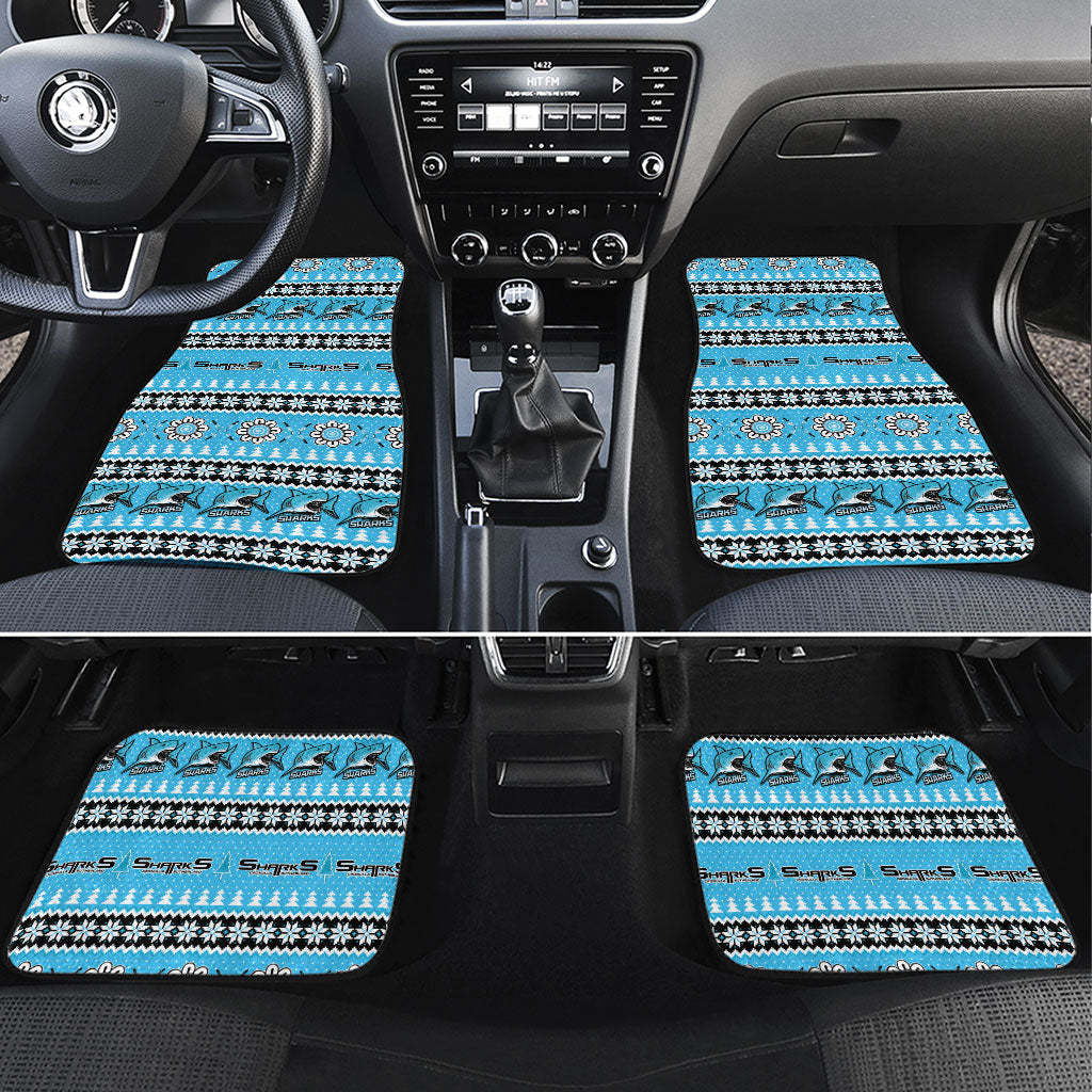 Sharks Rugby Christmas Car Mats Aboriginal Seamless Cardigan Inspired