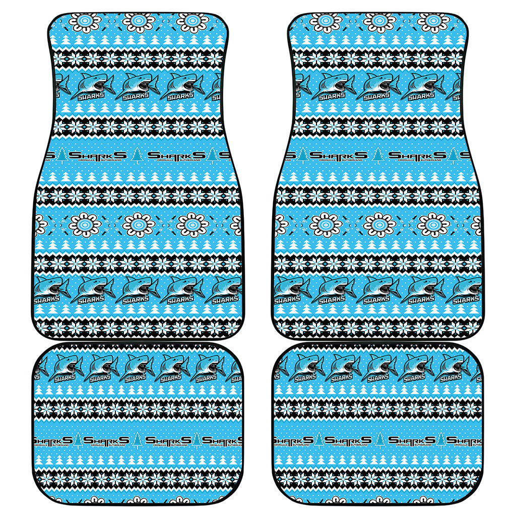 Sharks Rugby Christmas Car Mats Aboriginal Seamless Cardigan Inspired