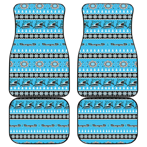 Sharks Rugby Christmas Car Mats Aboriginal Seamless Cardigan Inspired