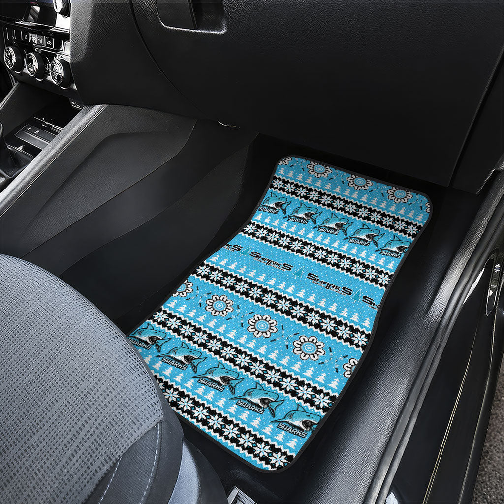 Sharks Rugby Christmas Car Mats Aboriginal Seamless Cardigan Inspired