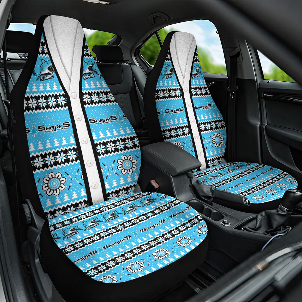Sharks Rugby Christmas Car Seat Cover Aboriginal Seamless Cardigan Inspired