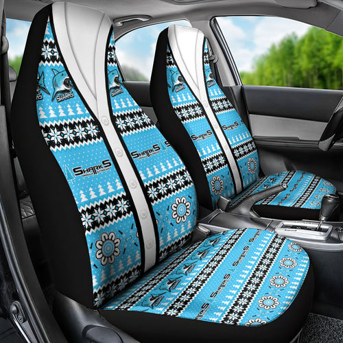 Sharks Rugby Christmas Car Seat Cover Aboriginal Seamless Cardigan Inspired