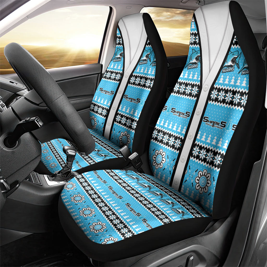 Sharks Rugby Christmas Car Seat Cover Aboriginal Seamless Cardigan Inspired