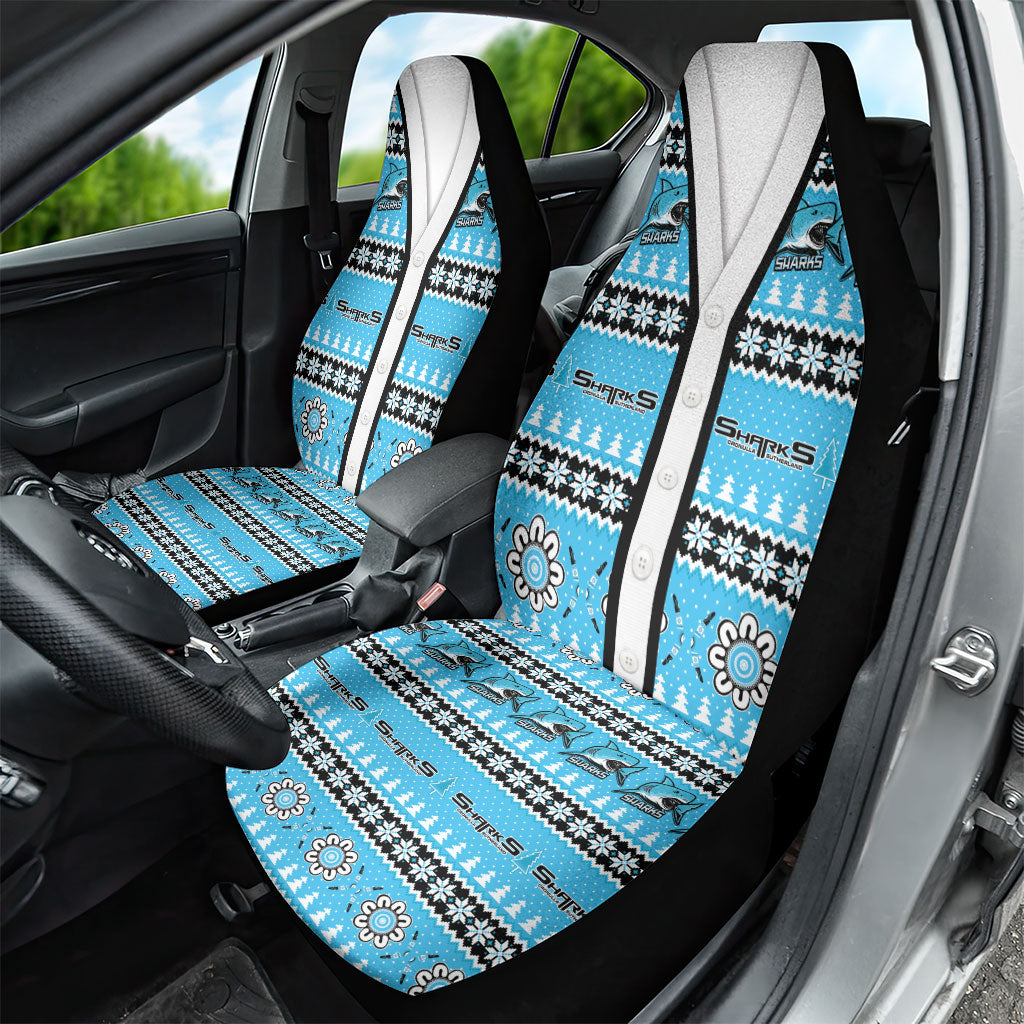 Sharks Rugby Christmas Car Seat Cover Aboriginal Seamless Cardigan Inspired