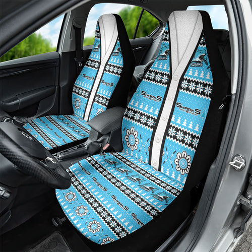 Sharks Rugby Christmas Car Seat Cover Aboriginal Seamless Cardigan Inspired