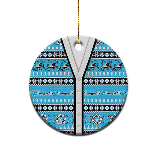 Sharks Rugby Christmas Ceramic Ornament Aboriginal Seamless Cardigan Inspired