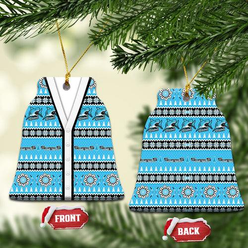 Sharks Rugby Christmas Ceramic Ornament Aboriginal Seamless Cardigan Inspired