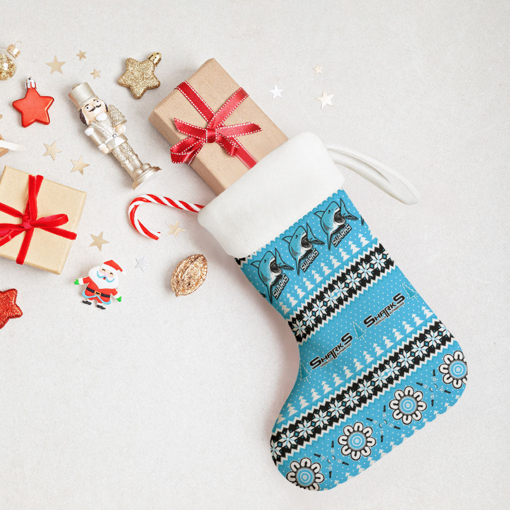 Sharks Rugby Christmas Stocking Aboriginal Seamless Cardigan Inspired