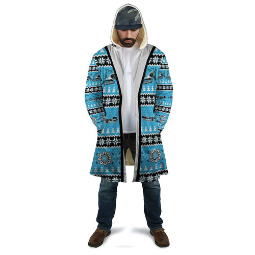 Sharks Rugby Christmas Cloak Aboriginal Seamless Cardigan Inspired