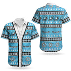 Sharks Rugby Christmas Couples Matching Long Sleeve Bodycon Dress and Hawaiian Shirt Aboriginal Seamless Cardigan Inspired