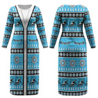 Sharks Rugby Christmas Couples Matching Long Sleeve Bodycon Dress and Hawaiian Shirt Aboriginal Seamless Cardigan Inspired