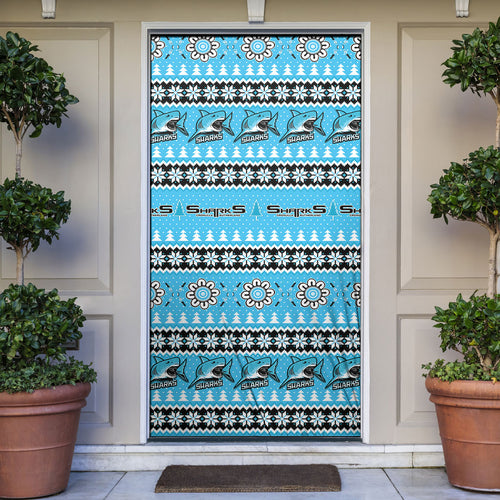 Sharks Rugby Christmas Door Cover Aboriginal Seamless Cardigan Inspired