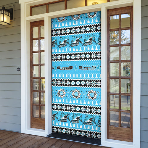 Sharks Rugby Christmas Door Cover Aboriginal Seamless Cardigan Inspired