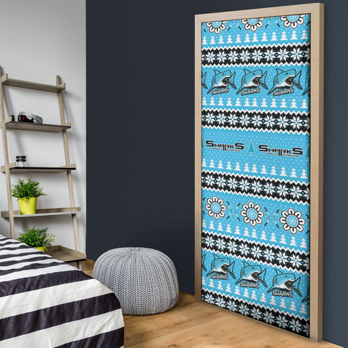 Sharks Rugby Christmas Door Cover Aboriginal Seamless Cardigan Inspired