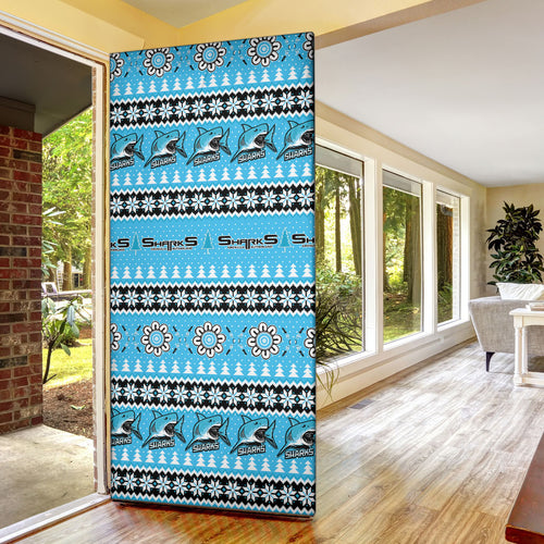 Sharks Rugby Christmas Door Cover Aboriginal Seamless Cardigan Inspired