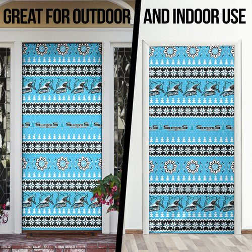Sharks Rugby Christmas Door Cover Aboriginal Seamless Cardigan Inspired
