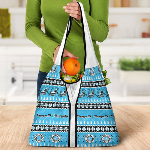 Sharks Rugby Christmas Grocery Bag Aboriginal Seamless Cardigan Inspired