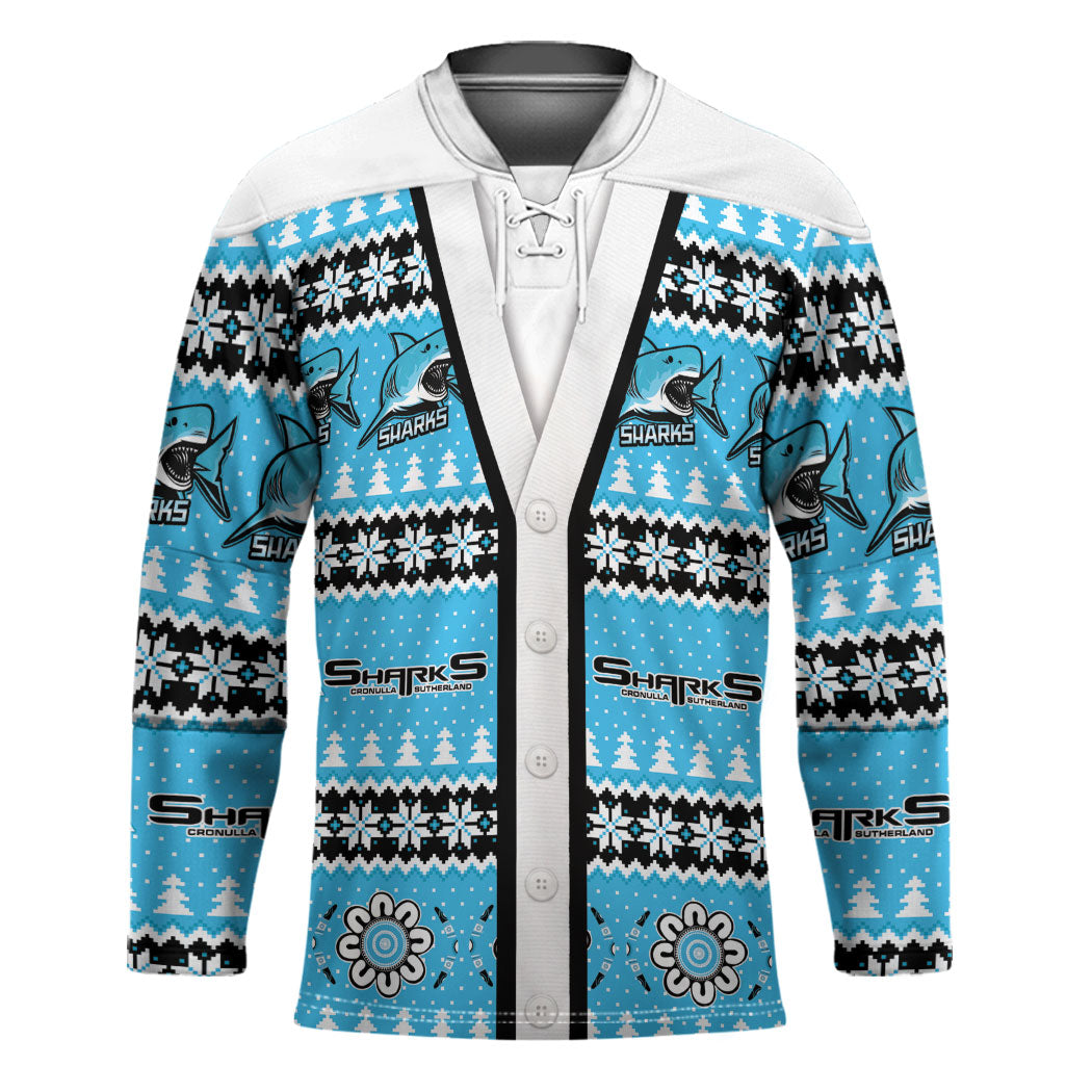 Sharks Rugby Christmas Hockey Jersey Aboriginal Seamless Cardigan Inspired