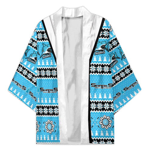 Sharks Rugby Christmas Kimono Aboriginal Seamless Cardigan Inspired
