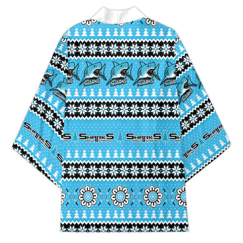 Sharks Rugby Christmas Kimono Aboriginal Seamless Cardigan Inspired
