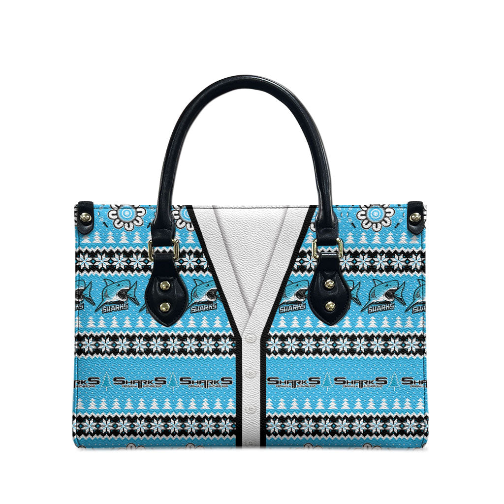 Sharks Rugby Christmas Leather Bag Aboriginal Seamless Cardigan Inspired