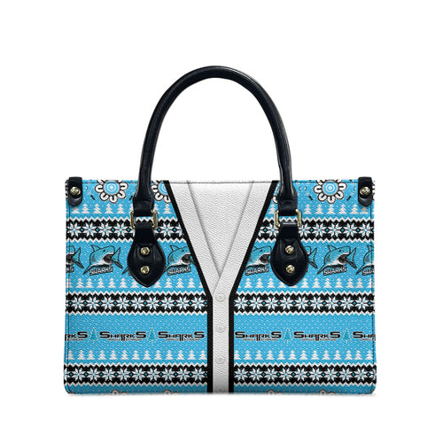 Sharks Rugby Christmas Leather Bag Aboriginal Seamless Cardigan Inspired