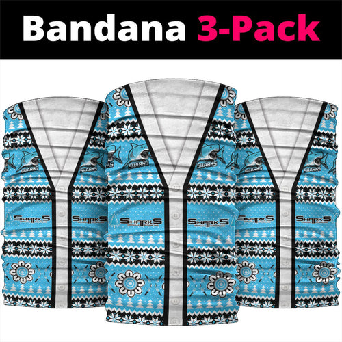 Sharks Rugby Christmas Neck Gaiter Aboriginal Seamless Cardigan Inspired