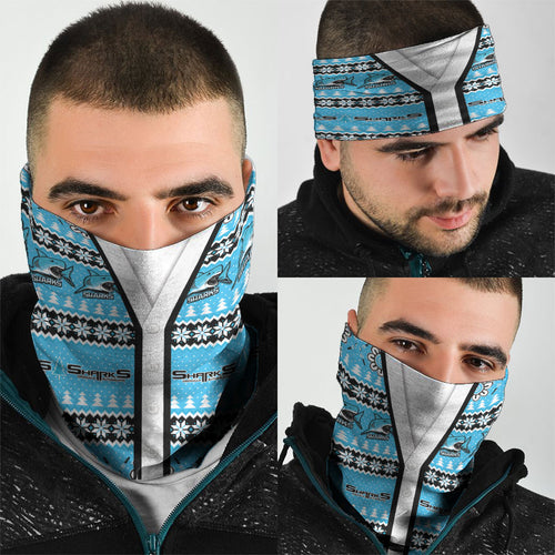 Sharks Rugby Christmas Neck Gaiter Aboriginal Seamless Cardigan Inspired