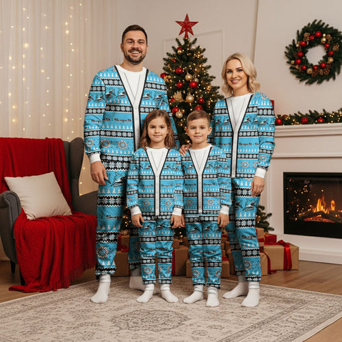 Sharks Rugby Christmas Pajama Set Aboriginal Seamless Cardigan Inspired