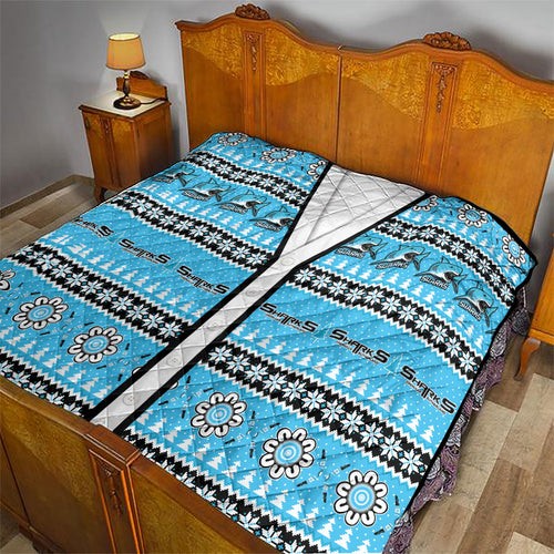 Sharks Rugby Christmas Quilt Aboriginal Seamless Cardigan Inspired