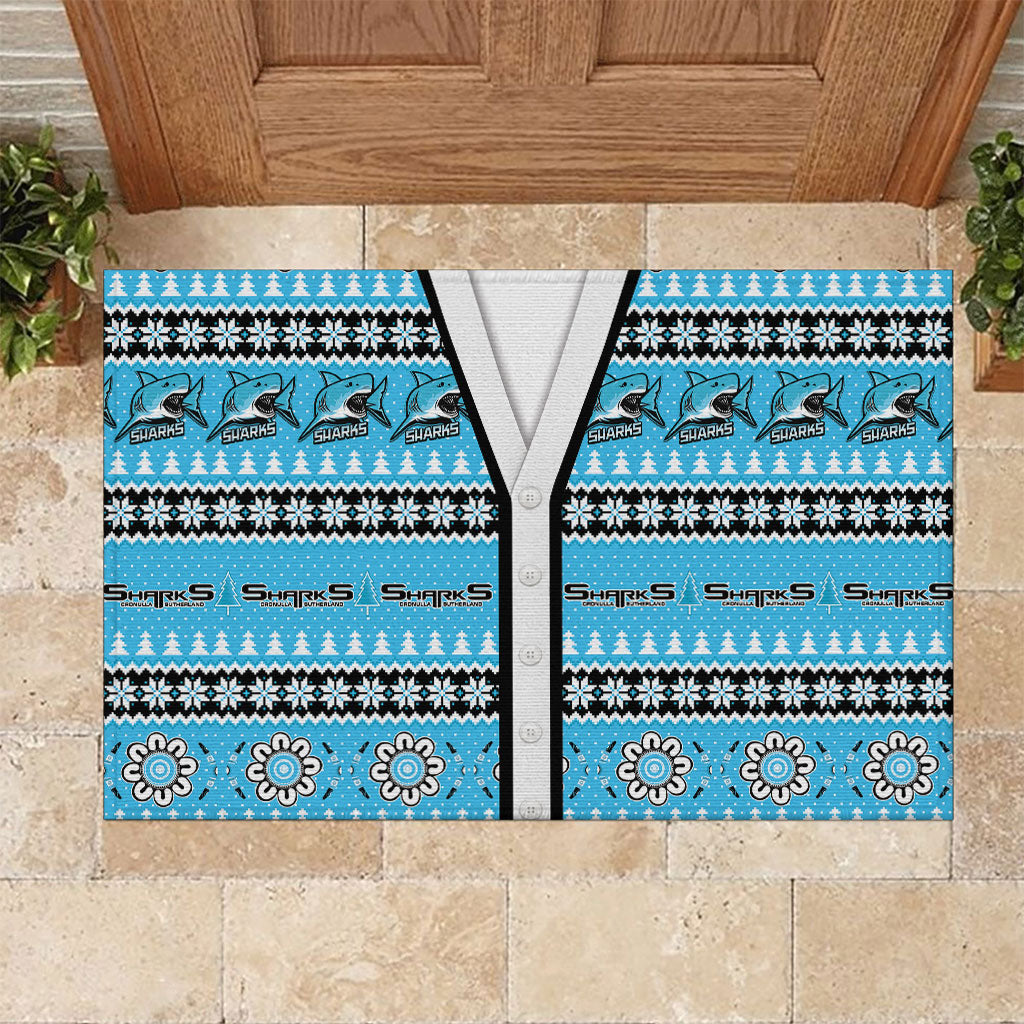 Sharks Rugby Christmas Rubber Doormat Aboriginal Seamless Cardigan Inspired