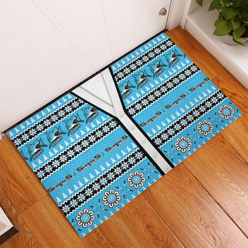 Sharks Rugby Christmas Rubber Doormat Aboriginal Seamless Cardigan Inspired