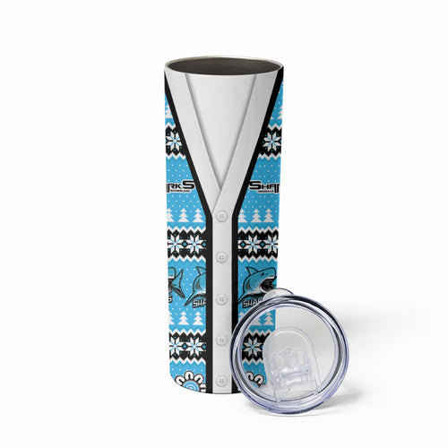 Sharks Rugby Christmas Skinny Tumbler Aboriginal Seamless Cardigan Inspired