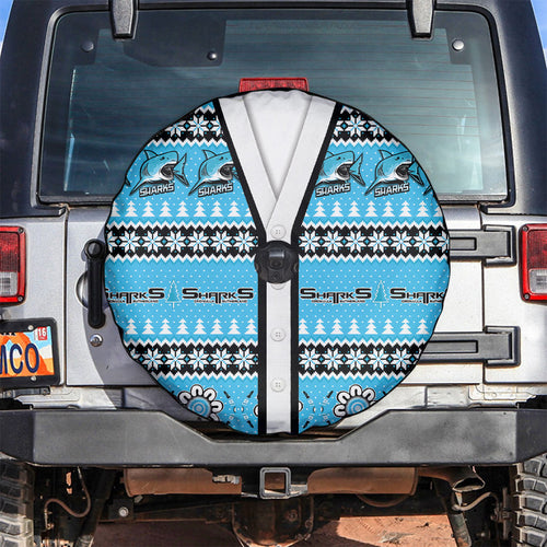 Sharks Rugby Christmas Spare Tire Cover Aboriginal Seamless Cardigan Inspired