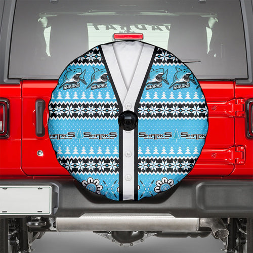Sharks Rugby Christmas Spare Tire Cover Aboriginal Seamless Cardigan Inspired