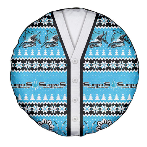 Sharks Rugby Christmas Spare Tire Cover Aboriginal Seamless Cardigan Inspired