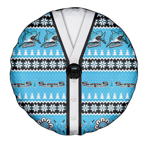Sharks Rugby Christmas Spare Tire Cover Aboriginal Seamless Cardigan Inspired