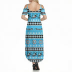 Sharks Rugby Christmas Summer Maxi Dress Aboriginal Seamless Cardigan Inspired