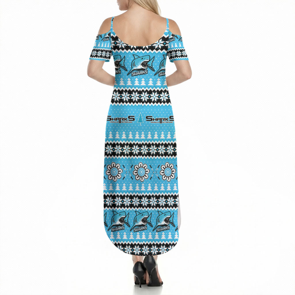 Sharks Rugby Christmas Summer Maxi Dress Aboriginal Seamless Cardigan Inspired