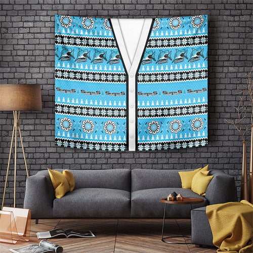 Sharks Rugby Christmas Tapestry Aboriginal Seamless Cardigan Inspired