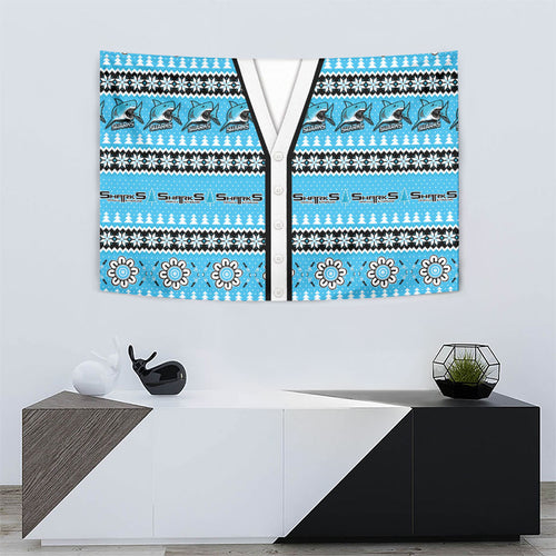 Sharks Rugby Christmas Tapestry Aboriginal Seamless Cardigan Inspired