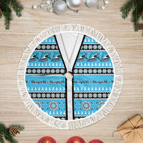 Sharks Rugby Christmas Tree Skirt Aboriginal Seamless Cardigan Inspired