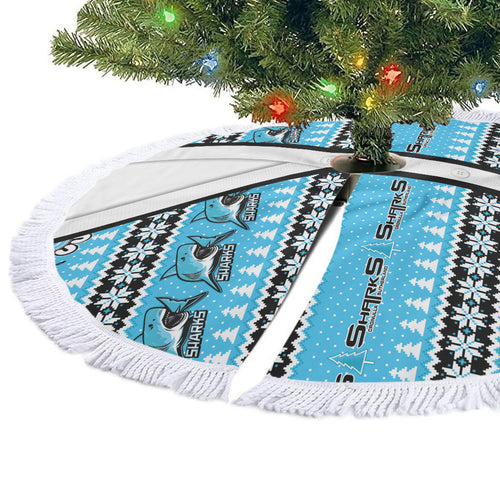 Sharks Rugby Christmas Tree Skirt Aboriginal Seamless Cardigan Inspired