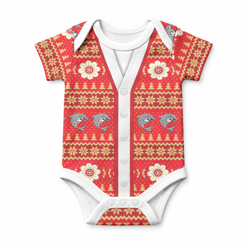 Dolphins Rugby Christmas Baby Onesie Aboriginal Seamless Cardigan Inspired