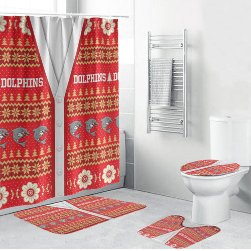 Dolphins Rugby Christmas Bathroom Set Aboriginal Seamless Cardigan Inspired