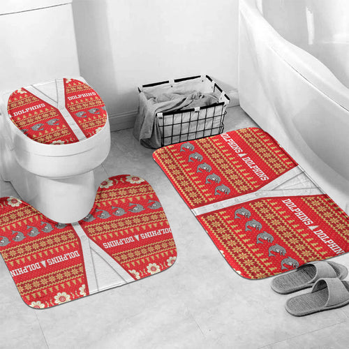 Dolphins Rugby Christmas Bathroom Set Aboriginal Seamless Cardigan Inspired