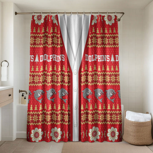 Dolphins Rugby Christmas Bathroom Set Aboriginal Seamless Cardigan Inspired