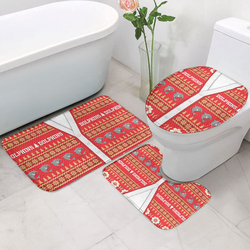 Dolphins Rugby Christmas Bathroom Set Aboriginal Seamless Cardigan Inspired