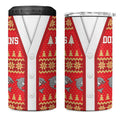 Dolphins Rugby Christmas 4 in 1 Can Cooler Tumbler Aboriginal Seamless Cardigan Inspired